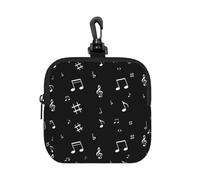 Music Note Piano, Square Zipper Storage Bag, Neoprene Coin Purse, Small Wallets, Change Pouch, Change Purse