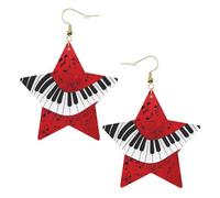 Music Note Piano Statement Earrings for Women, Star Drop Earrings, Elegant Dangle Jewelry for Formal Gatherings