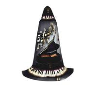 Music Note Pianos Print Unisex Hooded Cape, Thoughtful Present For Halloween/Cosplay Lovers/Theme Parties