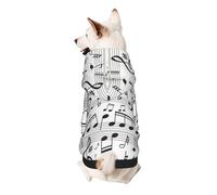 Music Note Print Dog Hoodie Sweatshirt For Small Dogs, Warm, Soft And Breathable Pet Clothes, Easy To Wear Jumper For Winter And Fall Warm