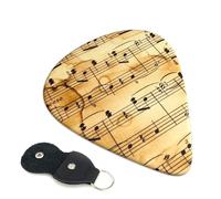 Music Note Print Guitar Plectrums, 6 Guitar Plectrums, Printed on both sides for Electric Guitar Bass Ukulele (0.46 mm 0.71 mm 0.96 mm)