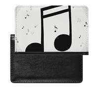 Music Note Print Passport Holder with 3 Card Slots, Portable PU Leather Travel Wallet, Slim Protective Cover for Passport, ID, Credit Cards