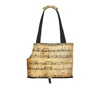Music Note Print Printed Foldable Pet Bag - Portable Puppy Cat Travel Handbag Tote,Pet Carrier Backpacks.