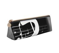 Music Note Print PVC Coin Purse Black White Makeup Case Zipper Pouch Stationery Case for Women Men White One Size Simple, white, One Size, Simple