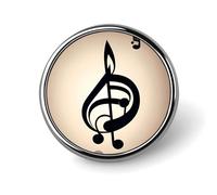 Music Note Print Round Badge Cute Enamel Lapel Pin Brooches Button Pin Personalized Clothing Decoration Unisex Badge Holder Hats Bags Shirts Decor