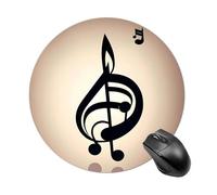 Music Note Print Round Mouse Pad Smooth Glide Gaming Mousepad Extra Density Portable Comfortable Mouse Mat for Desk, Home, Office 7.8x7.8 Inches