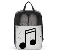 Music Note Print Shoe Bag Waterproof & Breathable Shoe Pouch for Travel, Portable Carry Case for Sports Sneakers, Gym, Vacation