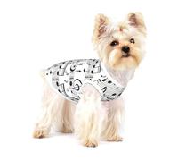 Music Note Print Small Dog Clothes Pet Vest, Soft Cotton Sleeveless T-Shirts Breathable Pet Tank Top Apparel For Puppies And Cats