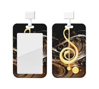Music Note Printed Card Badge Holder Id Badge Card Holder Badge Holders with Lanyards for Offices Staff Access Card Metro Card