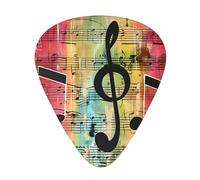 Music Note Printed Custom 12 Pieces Guitar Pick In A Box,The Pick Makes Sound Clear, Ukulele, Electric Bass (0.46 0.71 0.96mm)