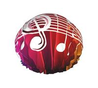 Music Note Printed Double Layer Lined Shower Cap,Shower Caps For Women Reusable