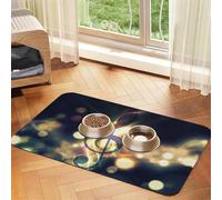 Music Note Printed Pet Bowl Mats, Non-Slip And Tasteless Dog And Cat Feeding Mats