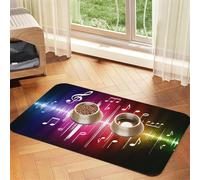 Music Note Printed,Waterproof Pet Feeding Mat,PU Leather Placemats for Cat Dog Water Bowl,Food Mats,40x60cm