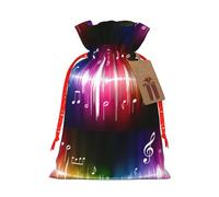 Music Note Printing 4.7x6.9 In Christmas Bag With Drawstring,Ideal For Adults To Wrap Gifts For Christmas Halloween