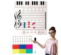 Music Note Reading Board - Two Sided Magnetic Musical Notes Whiteboard | Musicians Class Supplies Includes Marker for Teaching