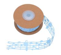 Music Note Ribbon Trim Hollow Polyester DIY Craft Ribbon for Scrapbooking | Sky-blue Colour, Ten-yard Roll, Embossed Texture, Suitable for Bows, Party Favours, Bouquet Decoration and Sewing