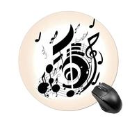 Music Note Round Mouse Pad Smooth Glide Gaming Mousepad Extra Density Portable Comfortable Mouse Mat for Desk, Home, Office 7.8x7.8 Inches