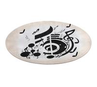 Music Note Round Rug Soft Absorbent Bath Mat Entryway Anti Slip Rugs Farmhouse Front Back Door Mat 90 * 90cm for Bedroom Living Room Home Decorative