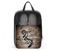 Music Note Shoe Bag Travel Shoe Organizer Water-Resistant Shoe Pouch with Zipper Sneaker Dust Bag, gray, One Size, Modern