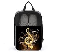 Music Note Shoe Bag Travel Shoe Organizer Water-Resistant Shoe Pouch with Zipper Sneaker Dust Bag, gray, One Size, Modern