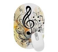 Music Note Staff Print Desktop Mouse Pad, Lightweight Non-Slip Computer Mouse Pad 11" x 7.1" for Home School and Office