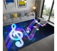 Music Note Symbol 3D Full Printed Area Rugs For Living Room Bedroom Kitchen Bathroom Non-Slip Doormat Absorbent Machine-Washable Floor Mat Soft Kids Play Carpet 100 X 150 Cm -58629481690