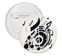 Music Note Tinplate Badge Personalized Round Brooch Large Craft Button Suitable for Teachers, Nurses, Doctors, Staff, Party Gift Accessories, 12pcs, Plastic, plastics