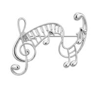 Music Note Treble Clef Piano Keyboard Brooch Pin for Women Men, 1, Metal, no gemstone