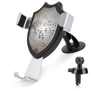 Music Note Wall Car Phone Mount Universal Auto Phone Holder Adjustable Cellphone Car Mount 360° Rotation, Dashboard & Windshield & Air Vent Strong Suction Cup Phone Stand Compatible with All Smartphon