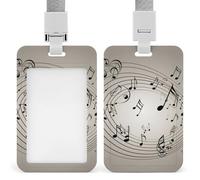 Music Note Wall Heavy Duty Id Card Badge Holder Plastic Name Tag Badge Holder with Clear Window Waterproof Card Protector Sleeve for Nurse Doctor Teacher Office Employee