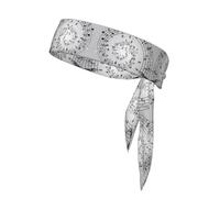 Music Note Wall Print Sports Head Tie Bandanas - Unisex Workout Hair Band for Athletic Activities, Running, Yoga, Cycling