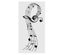Music Note Wall Sticker, 24 x 58 cm Vinyl Decal for Home Decor, Removable & Reusable, Fade-Resistant PVC, Living Room & Bedroom