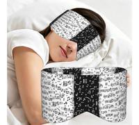 Music Note White and Black, Sleep Mask for Home Travel, Full Eye Covers Light Blocking Eye Mask Sleep Eye and Ear Muffs