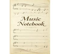 Music Notebook: 200 Pages Blank Sheets | 8.5x11 inches | Music Composition Journal with Staff Paper | Piano, Guitar, Violin | Vintage Design | Gift for Musicians, Composers & Students