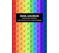Music Notebook: A5 Manuscript and lines with theory notes and meanings