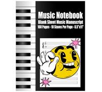 Music Notebook - Blank Sheet Music Manuscript - 160 Pages - 10 Staves Per Page - 8.5"x11": 5-Line Sheet Music Paper | Blank Music Staff Book | Blank ... Paper for Musicians, Composers & Songwriters
