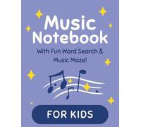 Music Notebook - For Kids: With Fun Word Search & Music Maze! | Purple Edition
