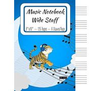 Music Notebook - Wide Staff for Kids: Blank Sheet Music Book | 6 Staves Per Page | Music Writing Notebook for Students & Beginners | 8"x10" | 125 ... Book for Kids, Students & Aspiring Musicians