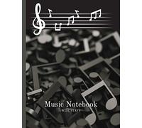 Music Notebook Wide Staff: Manuscript Paper for Kids | Music Composition Book Wide Staff | Song Writing Journal for Kids | 6 Staves per Page | 8.5"x11" | Matte Cover