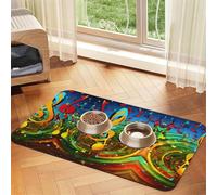 Music Noteprint Pet Absorbent Leather Tablecloth,Wipe Clean Quick Dry,Food Mat For Small Animals