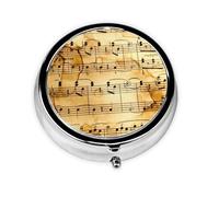 Music Notes 2Meta Pill Box 3 Compartment Medicine Case,Portable Organizer
