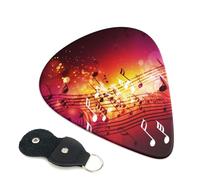 Music Notes 6 Pack Guitar Picks With Holder, Personalized Guitar Plectrums Non-Slip Portable Ukulele Bass Picks 0.71mm For Acoustic Guitar Lovers Gifts