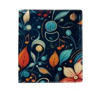 Music Notes Abstract Pattern Big Replaceable Book Cover, Reusable PU Leather Book Protector, Suitable for 9.8" x 11" Notebooks