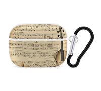 Music Notes AirPod Pro Case, Anti Scratch Hard PC Cover with Keychain, AirPod Pro 2nd/1st Case Accessories for Women Men, White-Style