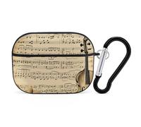 Music Notes AirPod Pro Case, Anti Scratch Hard PC Cover with Keychain, AirPod Pro 2nd/1st Case Accessories for Women Men, Black-Style