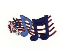 Music Notes Blue Sew-On Iron-On Patch Appliqué Treble Clef Musical Notes Patch Size 7.4 x 5.0 cm