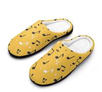 Music Notes Breathable Slippers Women Slip On Winter Warm House Slippers Shoes Bedroom 7-8（39-40