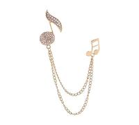 Music Notes Brooch Pin Premium Simple Suit Lapel Pin for Gift Shawl Ceremony Gold