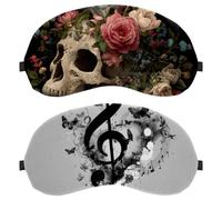 Music Notes Butterfly 2-Pack Light-Blocking Soft Breathable Eye Masks with Eye Patches and Sleep Masks