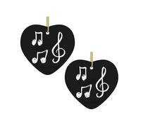 Music Notes Christmas Tree Ceramic Hanging Bauble Personalised Xmas Baubles Cute Christmas Ornaments Gifts For Kids Family Friends